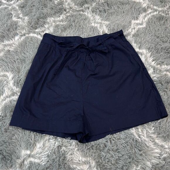 Jason Wu Pants - NWOT Jason Wu Women’s High-Waisted Navy Cotton Shorts With Tie-Waist Belt in Siz